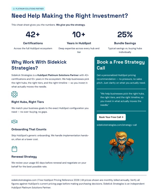 Why work with Sidekick Strategies for your HubSpot investment