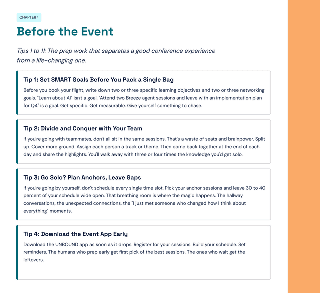 Before the Event: 11 tips to prepare