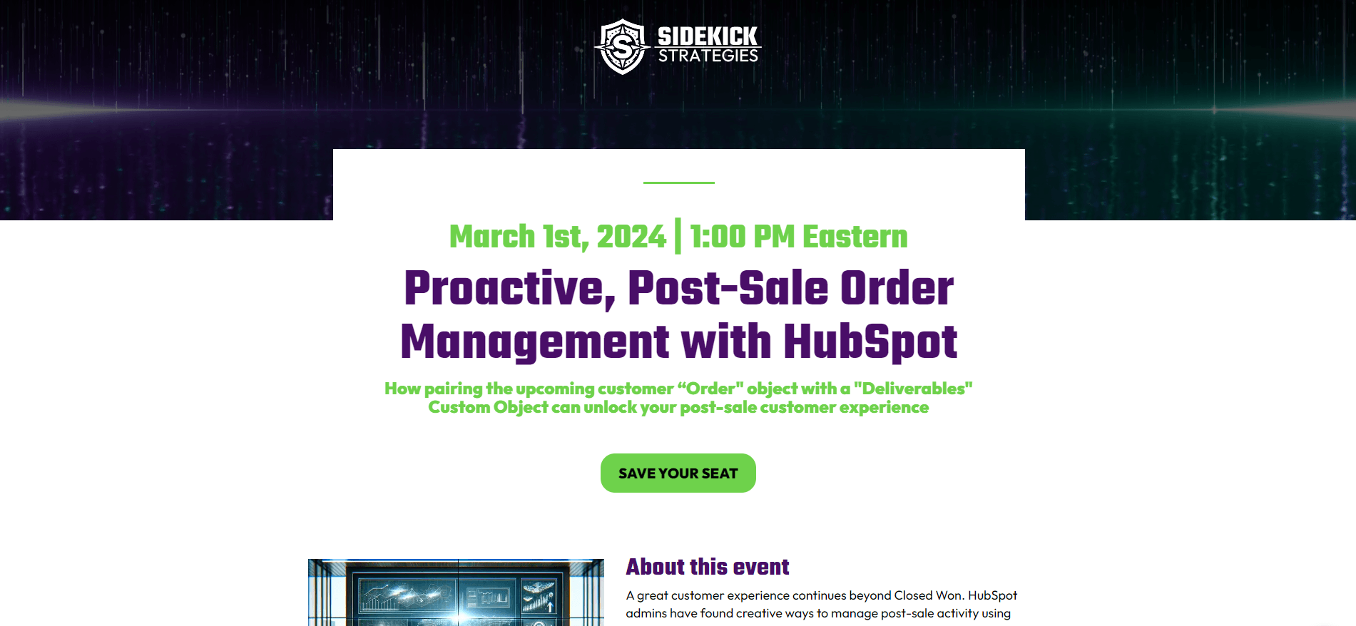 Proactive, Post-Sale Order Management with HubSpot - EVENT