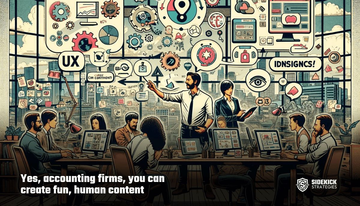 Yes, accounting firms, you can create fun, human content (an intervention)
